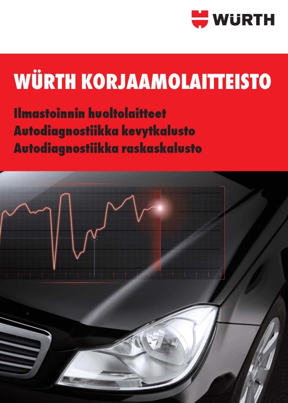 Würth korjaamolaitteston kuvasto. Sisältää laitteet ilmastoinnin huoltoon ja ajoneuvodiagnostiikkaan.